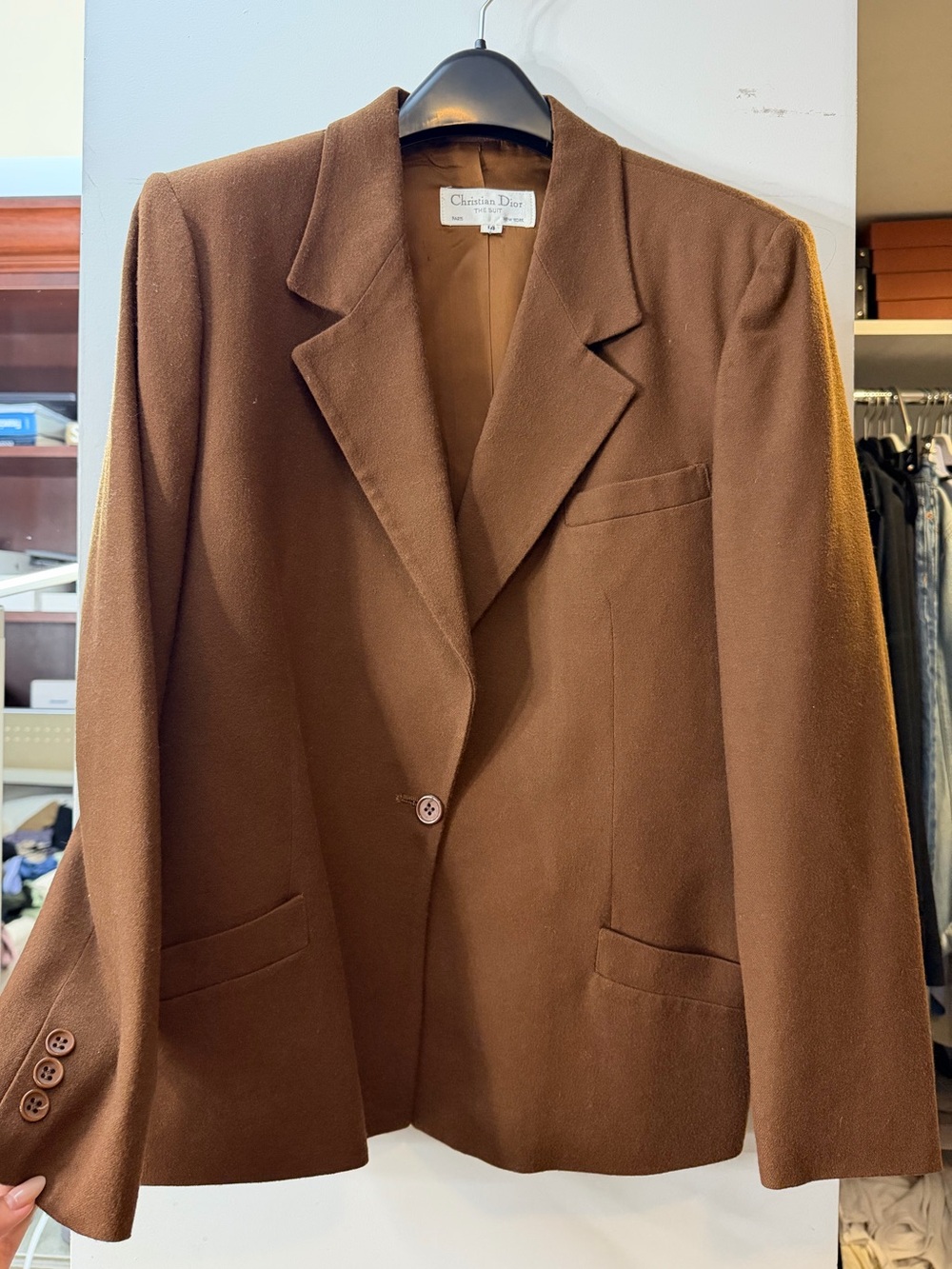VINTAGE Dior Oversized Brown Wool Blazer